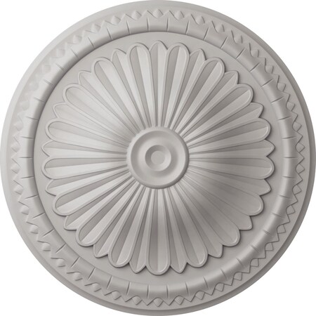 Ekena Millwork Alexa Ceiling Medallion (Fits Canopies up to 3"), Hand-Painted Ultra Pure White, 15"OD x 1 3/4"P CM14AXUWF